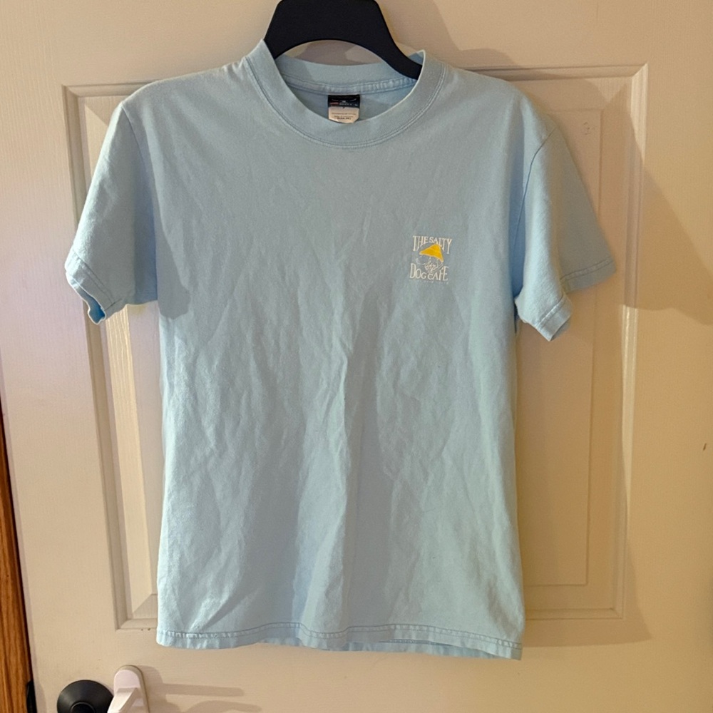 Hanes Light Blue Short Sleeve Tee with salty dog café